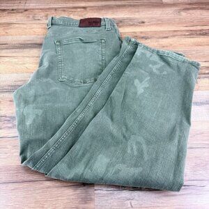L.L. Bean Jeans Mens 40X30 Camo Green Denim Double Made In Mexico